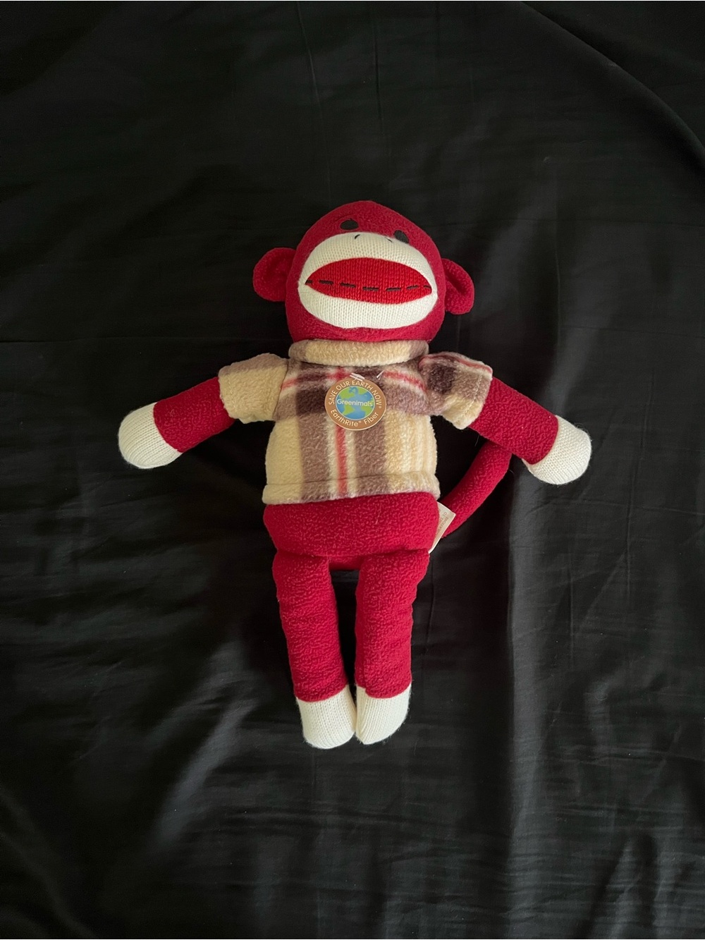 DanDee Greenimals Red Sock Monkey Plush